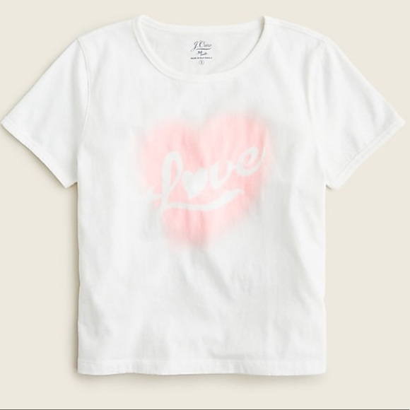 J crew fitted broken in jersey love crewneck tee shirt - Picture 1 of 4